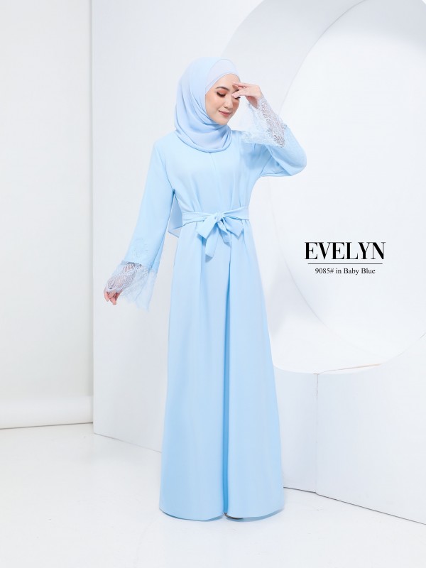 EVELYN LACE DRESS (BABY BLUE) 9085