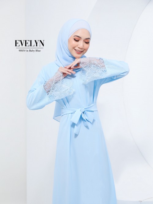 EVELYN LACE DRESS (BABY BLUE) 9085