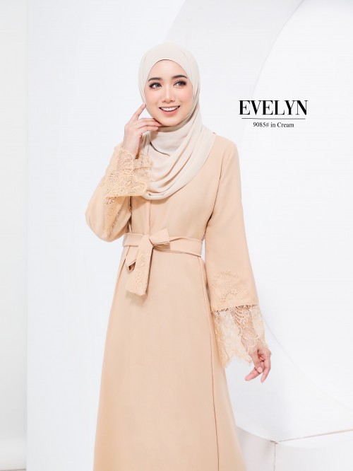 EVELYN LACE DRESS (CREAM) 9085