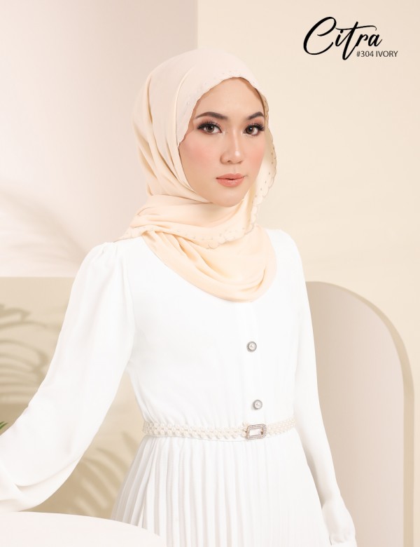 CITRA EMBROIDERY SHAWL (IVORY) 304
