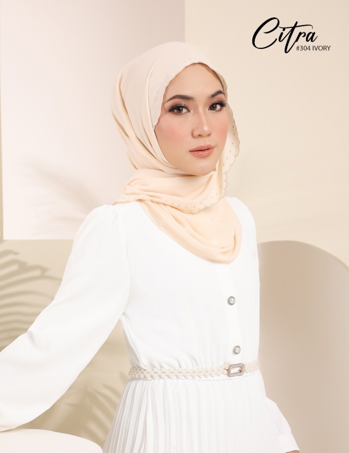 CITRA EMBROIDERY SHAWL (IVORY) 304