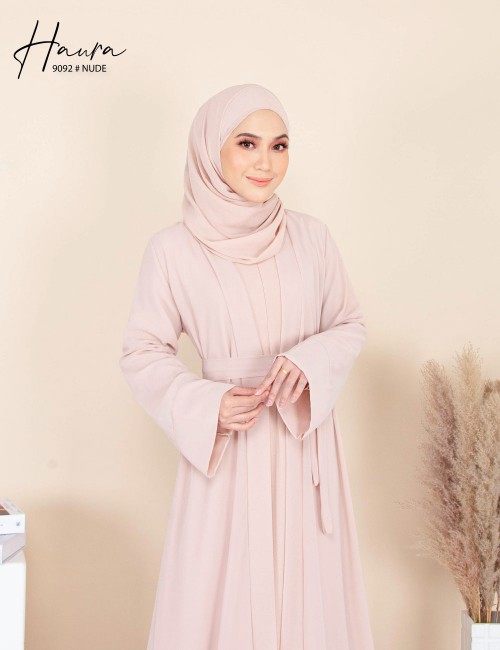 HAURA JUBAH AND CARDIGAN SET (NUDE) 9092 (NOT  INCLUDE SHAWL)