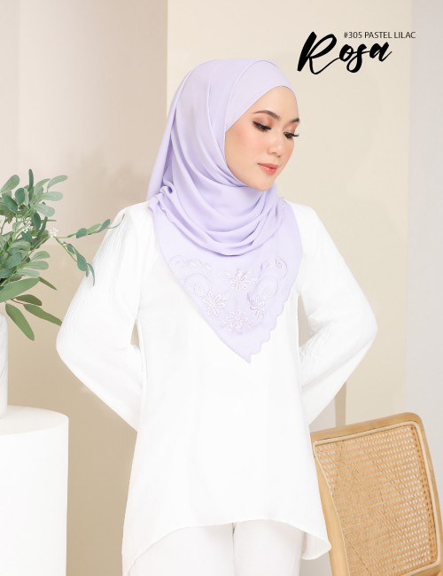 ROSA EMBROIDERY SHAWL (PASTEL LILAC) 305