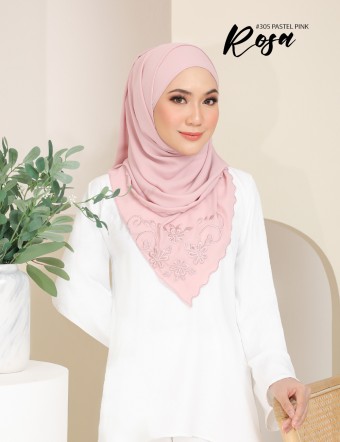 ROSA EMBROIDERY SHAWL (PASTEL PINK) 305