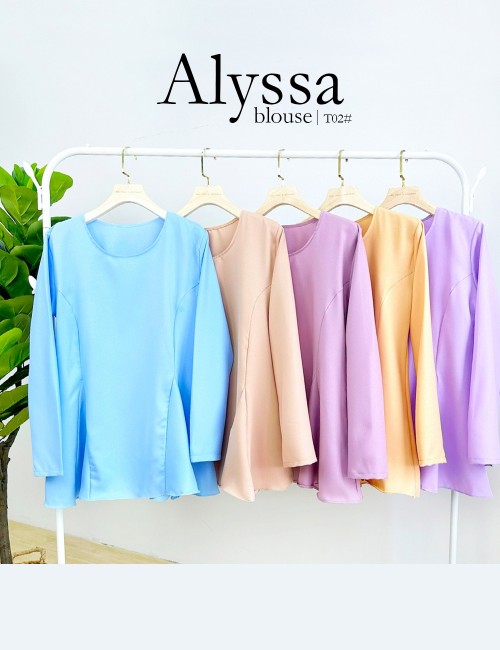 ALYSSA BLOUSE WITH POCKET (BABY BLUE) T02