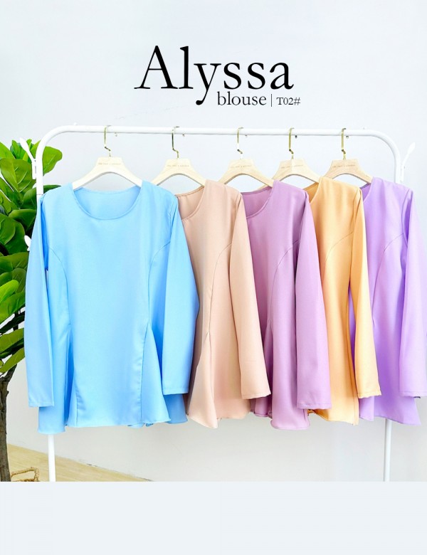 ALYSSA BLOUSE WITH POCKET (BABY BLUE) T02