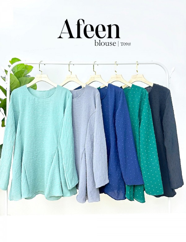 AFEEN BLOUSE WITH POCKET (GREY) T09