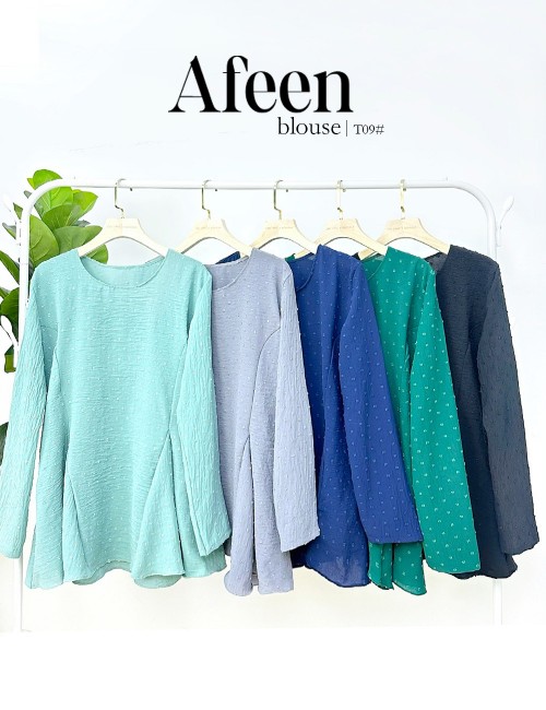 AFEEN BLOUSE WITH POCKET (BABY BLUE) T09