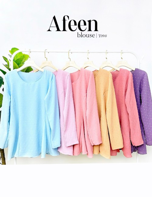 AFEEN BLOUSE WITH POCKET (NAVY BLUE) T09