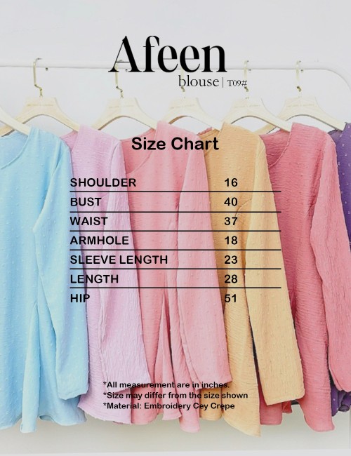 AFEEN BLOUSE WITH POCKET (GREY) T09