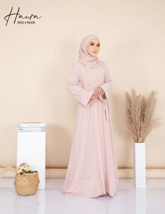 HAURA JUBAH AND CARDIGAN SET (NUDE) 9092 (NOT  INCLUDE SHAWL)
