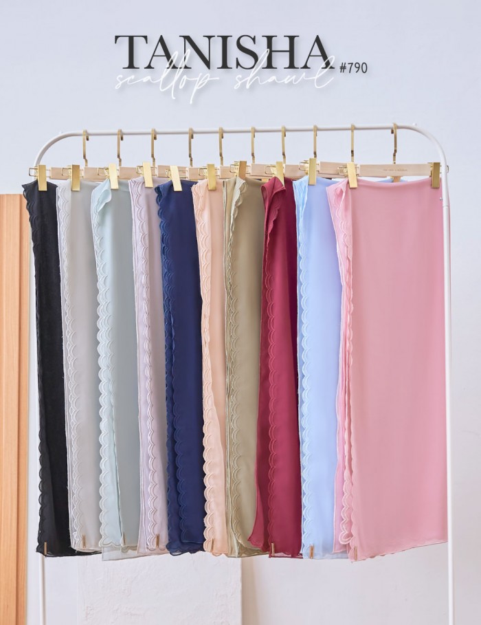 TANISHA SCALLOP SHAWL (NAVY BLUE) SH790