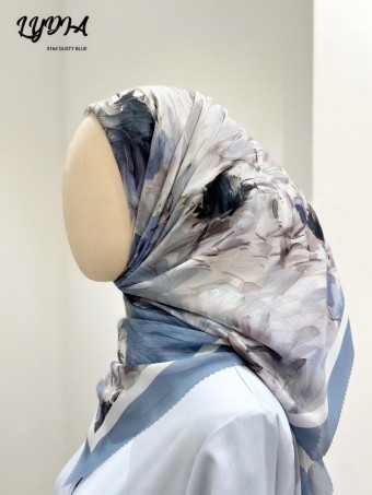 LYDIA BAWAL PRINTED COTTON (DUSTY BLUE) 316