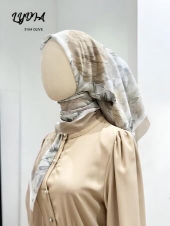 LYDIA BAWAL PRINTED COTTON (OLIVE) 316