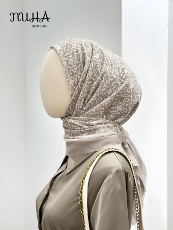 NUHA BAWAL PRINTED COTTON (OLIVE) 317