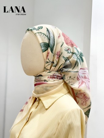 LANA BAWAL PRINTED COTTON (CREAM) 319