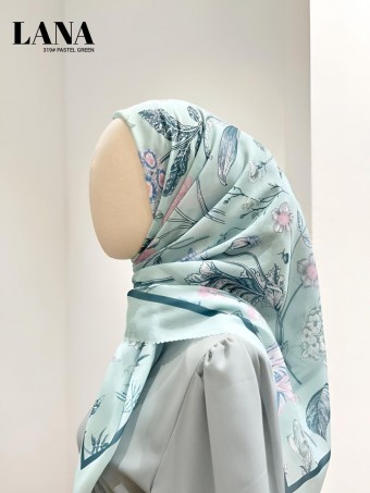 LANA BAWAL PRINTED COTTON (PASTEL GREEN) 319