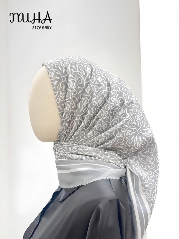 NUHA BAWAL PRINTED COTTON (GREY) 317