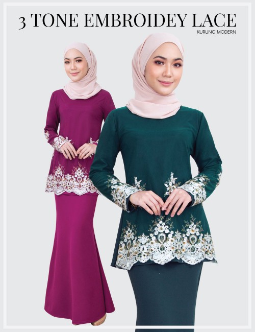 Baju Kurung Plus Size Lace Embroidery