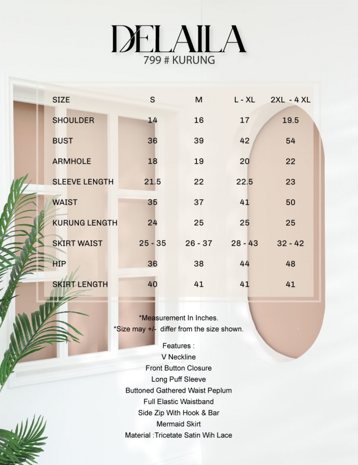 DELAILA KURUNG MODERN (WHITE) 799 / P799