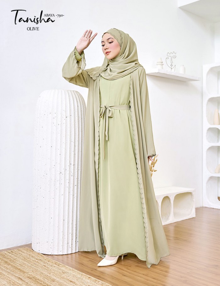 TANISHA ABAYA (OLIVE) 790 / P790 / SP790 (FREE SHAWL SOLD OUT)