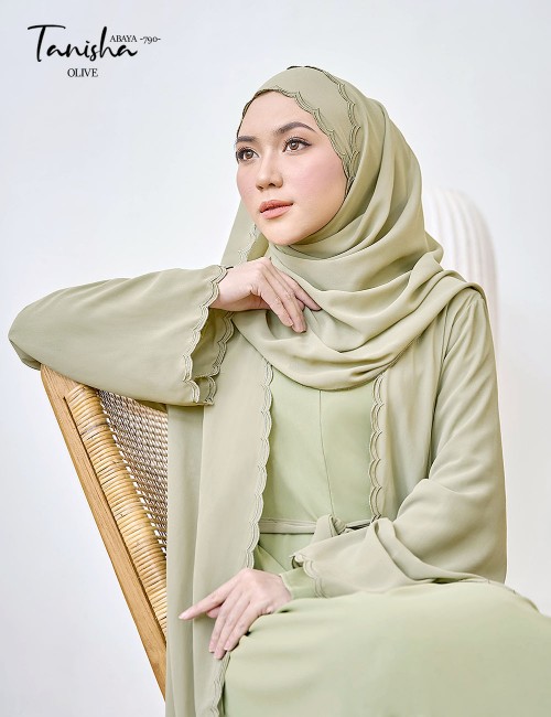 TANISHA ABAYA (OLIVE) 790 / P790 / SP790 (FREE SHAWL SOLD OUT)