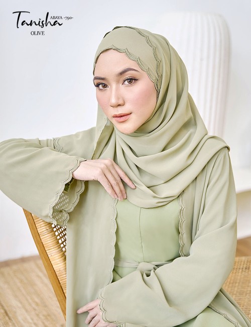 TANISHA ABAYA (OLIVE) 790 / P790 / SP790 (FREE SHAWL SOLD OUT)