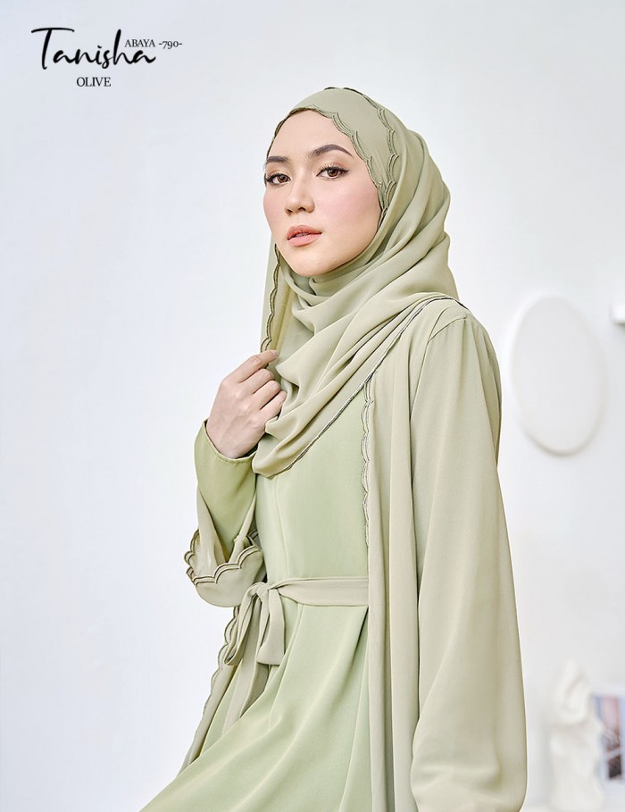 TANISHA ABAYA (OLIVE) 790 / P790 / SP790 (FREE SHAWL SOLD OUT)