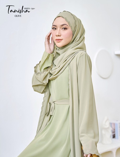 TANISHA ABAYA (OLIVE) 790 / P790 / SP790 (FREE SHAWL SOLD OUT)