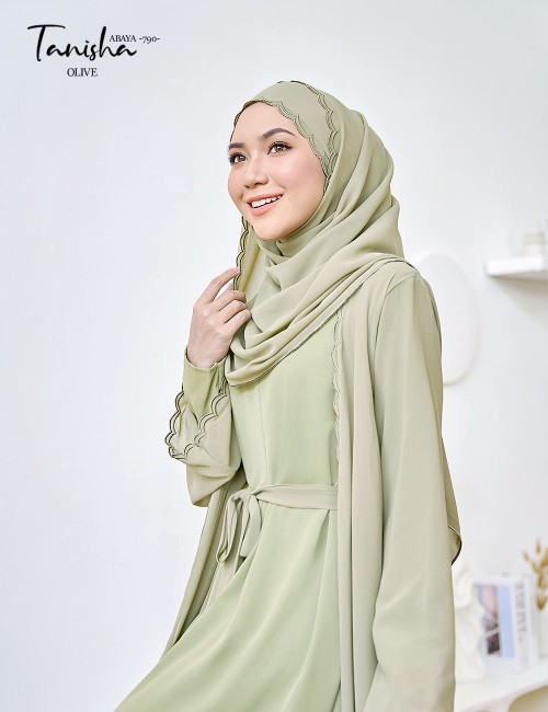 TANISHA ABAYA (OLIVE) 790 / P790 / SP790 (FREE SHAWL SOLD OUT)