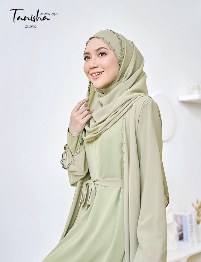 TANISHA ABAYA (OLIVE) 790 / P790 / SP790 (FREE SHAWL SOLD OUT)