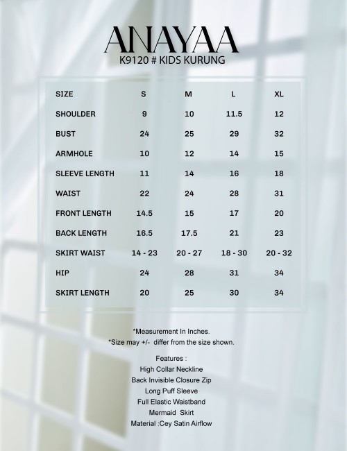 KIDS ANAYAA KURUNG MODERN (WHITE) K9120