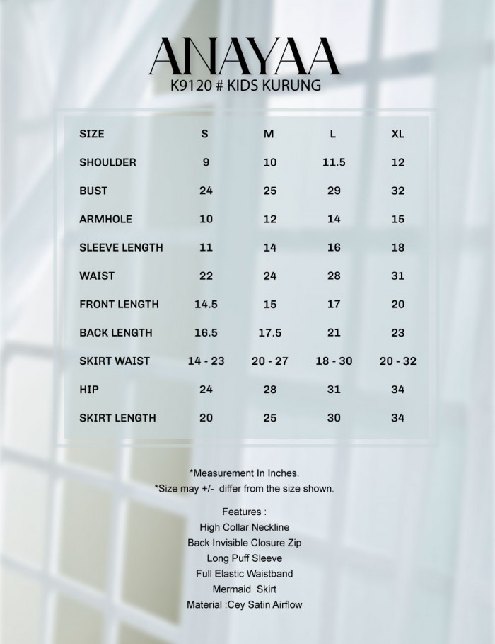 KIDS ANAYAA KURUNG MODERN (WHITE) K9120
