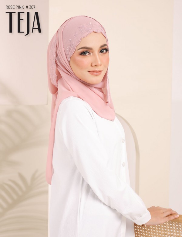 TEJA EMBROIDERY SHAWL (ROSE PINK) 307