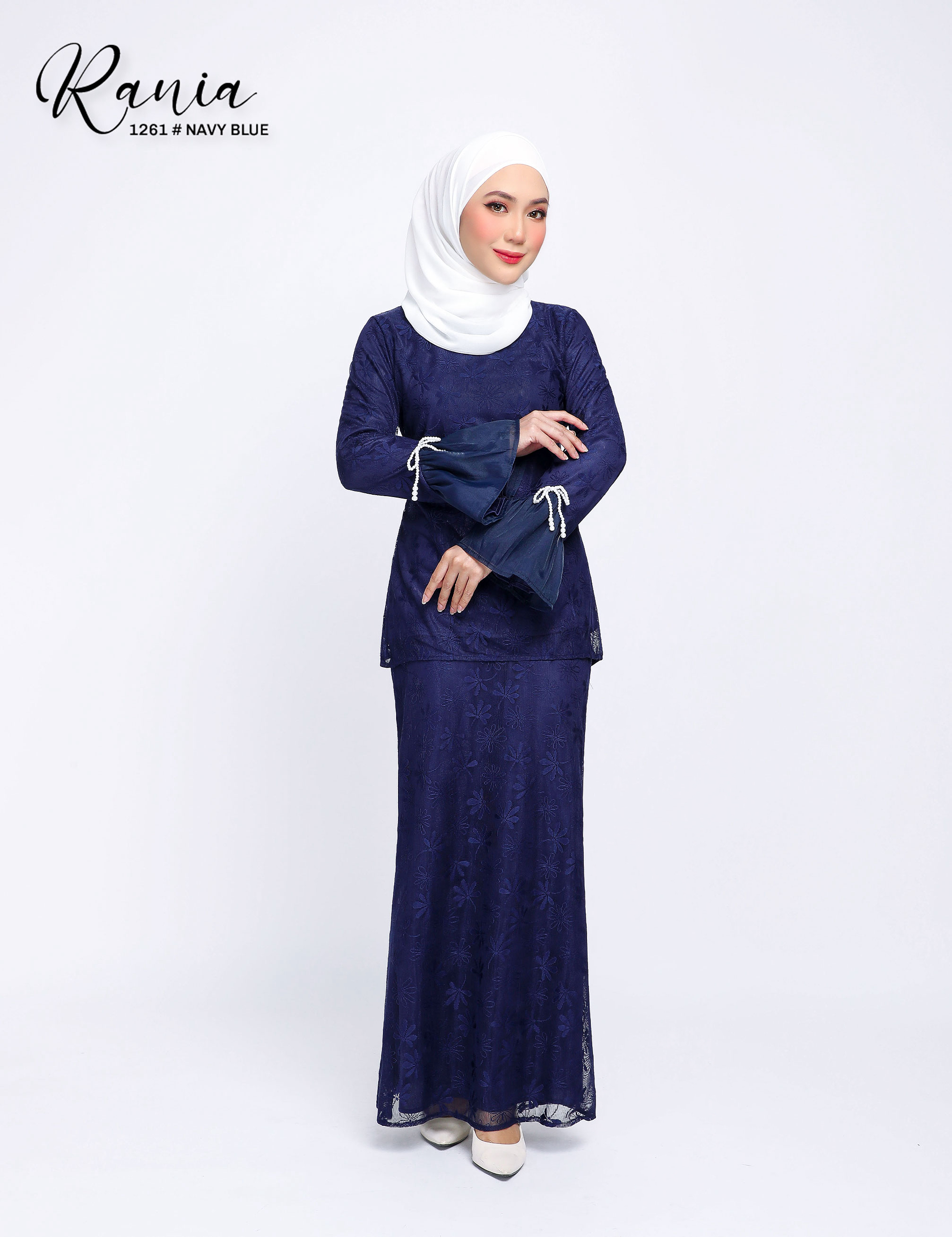 Chic Choc Muslimah Clothing Baju Kurung Jubah Hijab Fashion NEW ARRIVAL RANIA KURUNG MODERN NAVY BLUE 1261