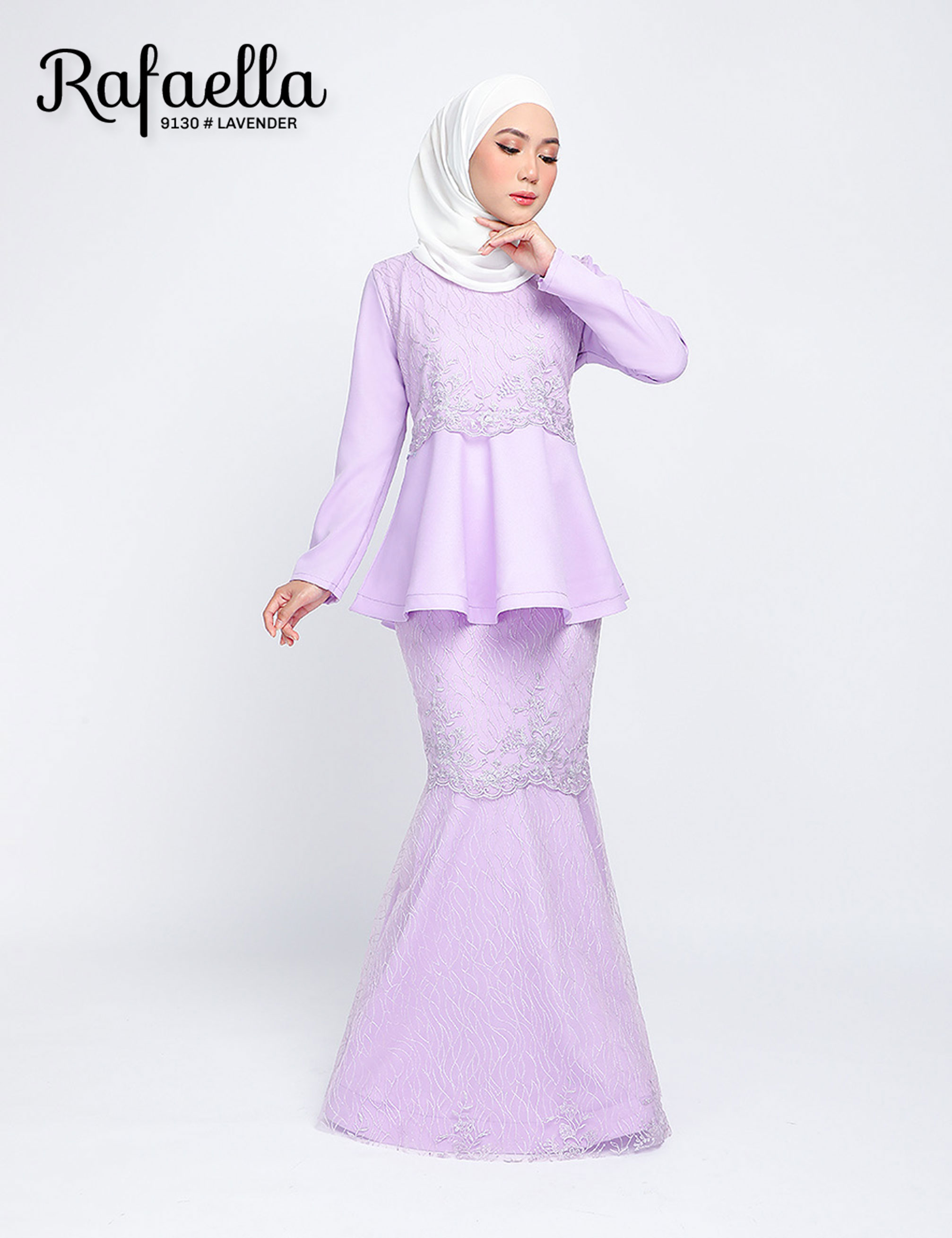 Chic Choc Muslimah Clothing Baju Kurung Jubah Hijab Fashion NEW ARRIVAL RAFAELLA PEPLUM SET LAVENDER 9130